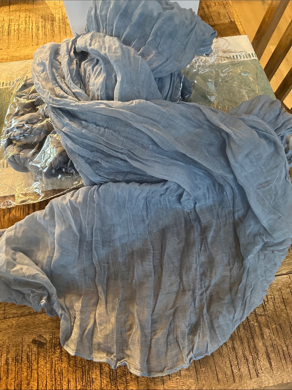 Haze Blue 9 piece gauze tablecloths 6ft each